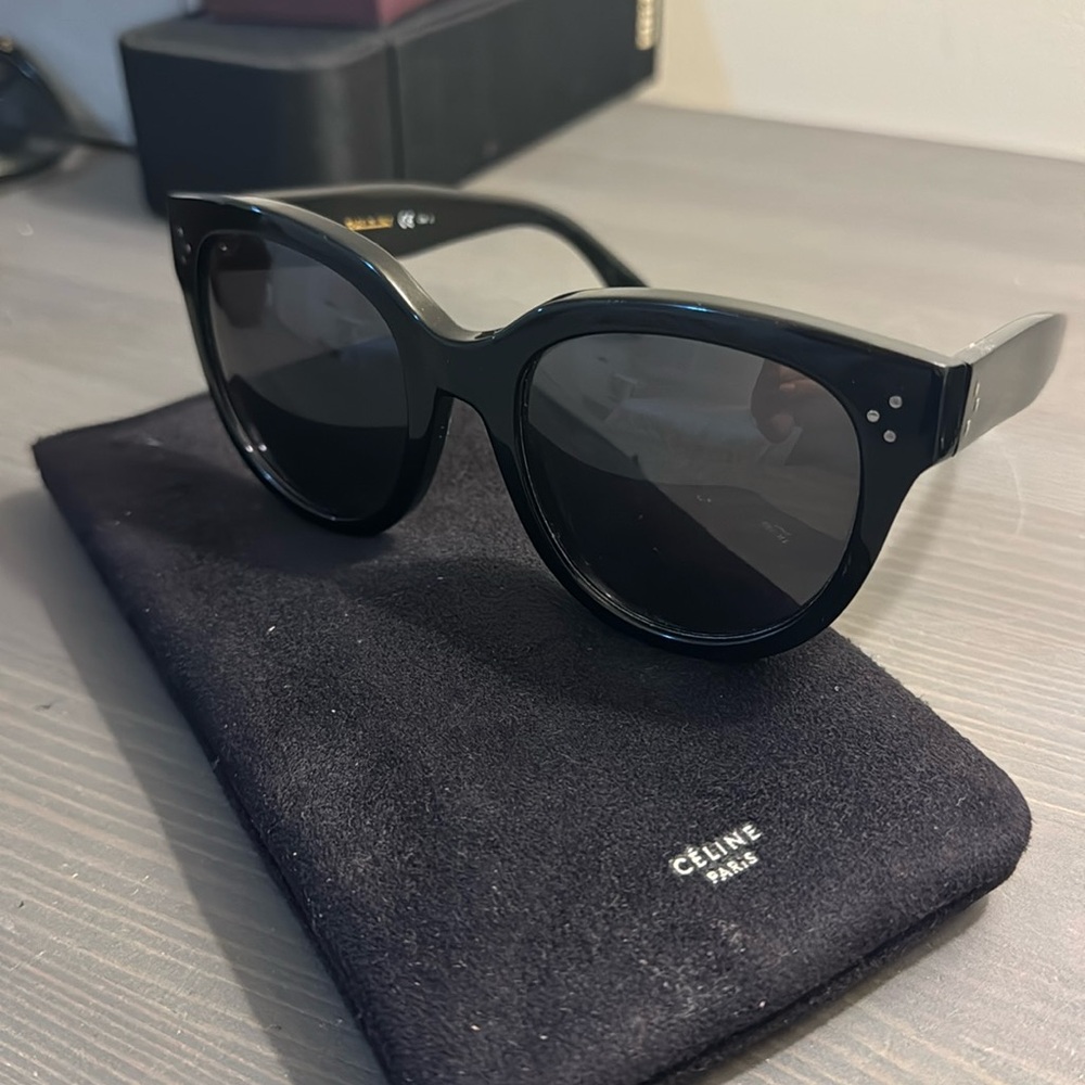 CELINE - black framed sunglasses - minor scratches on left frame
